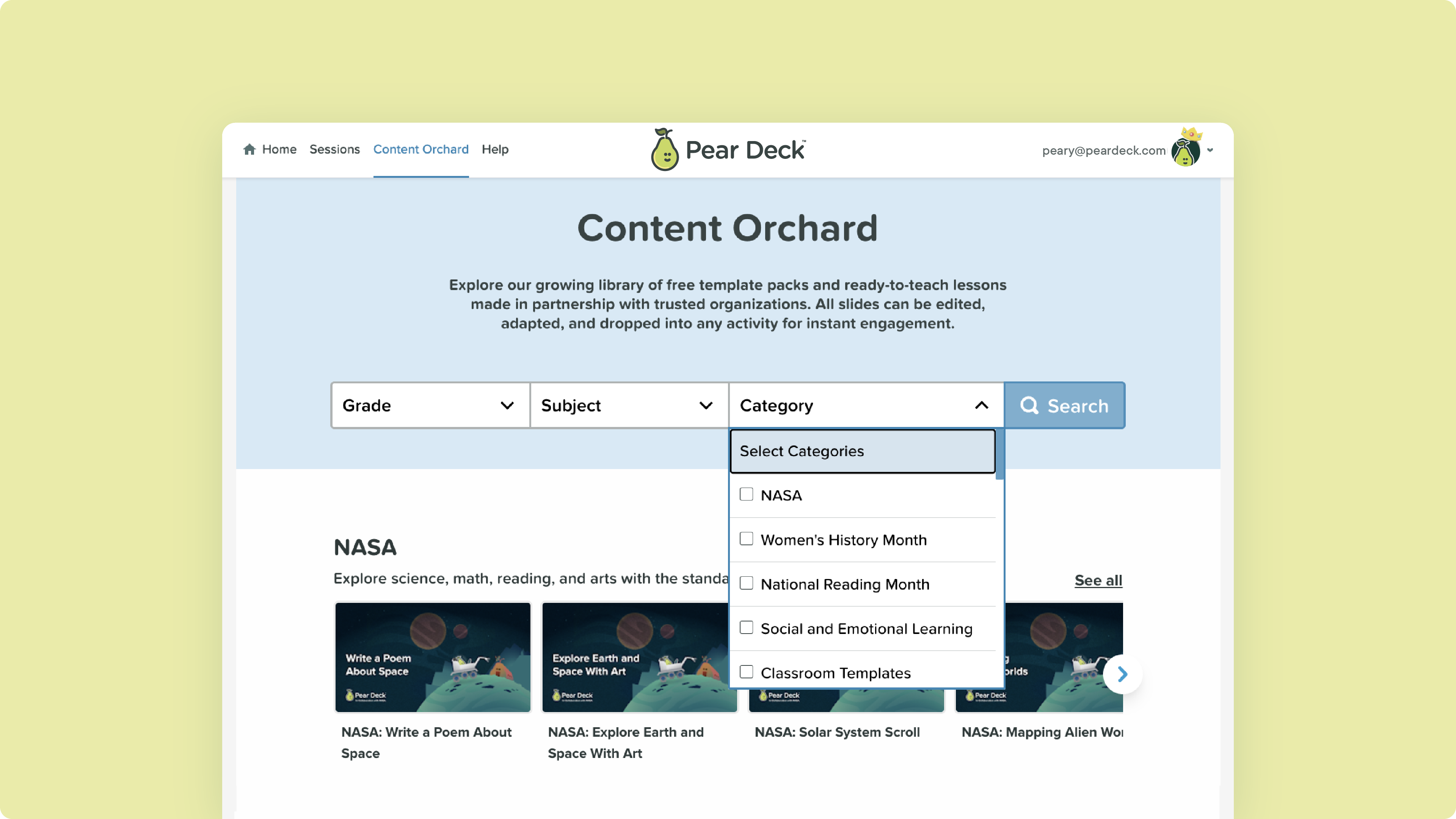 Picking Decks Is Easier Than Ever With the Improved Pear Deck Content