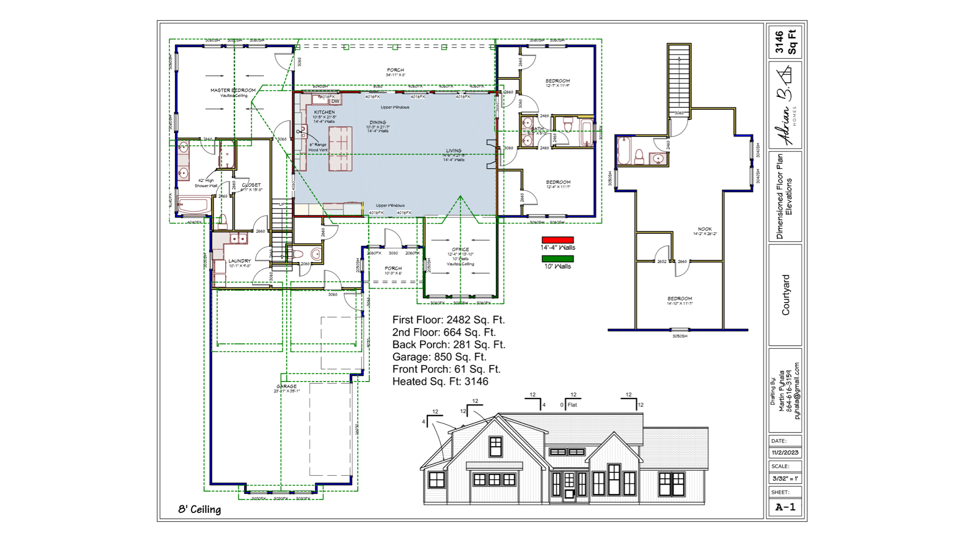 Floor Plan Courtyard Adrian B. Homes LLC