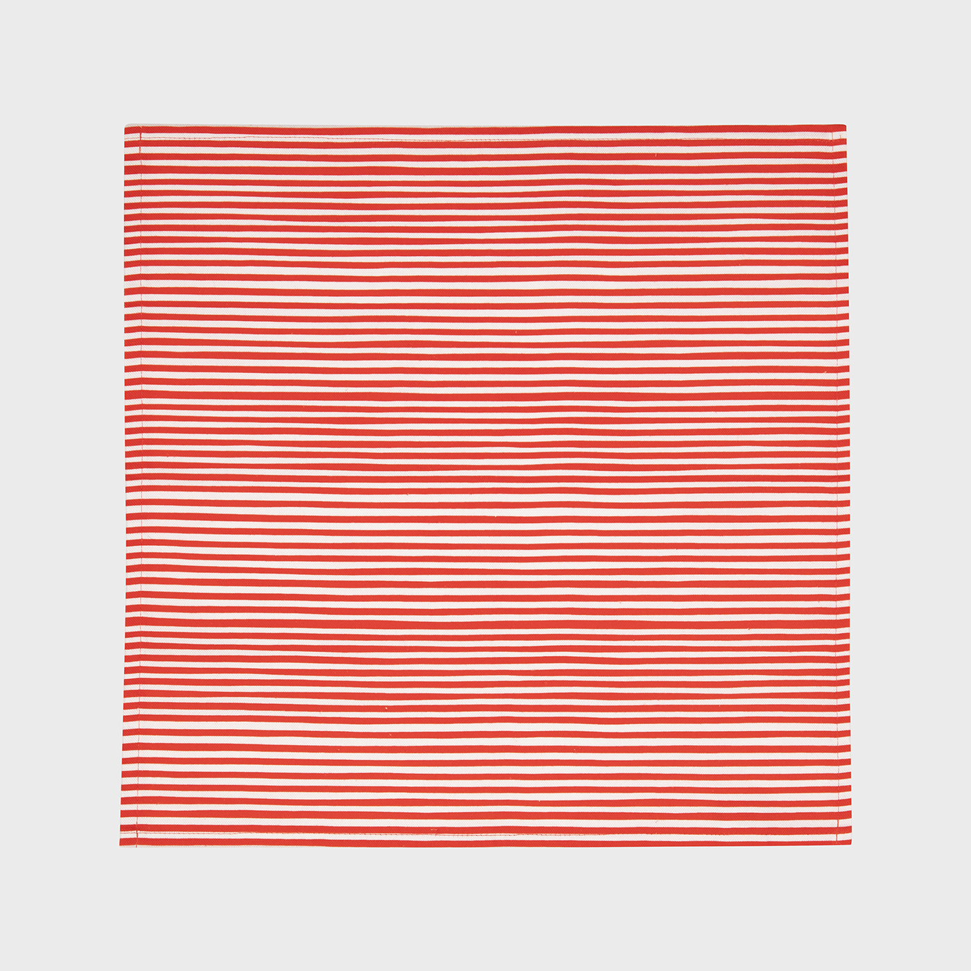 Set of 4 Napkins Red Striped Print