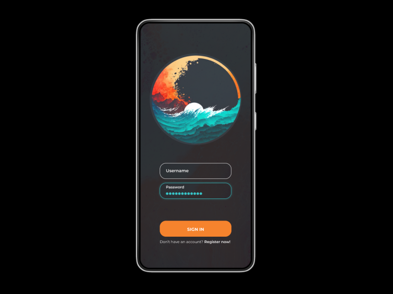 Login page for Project C (Focus App mobile)