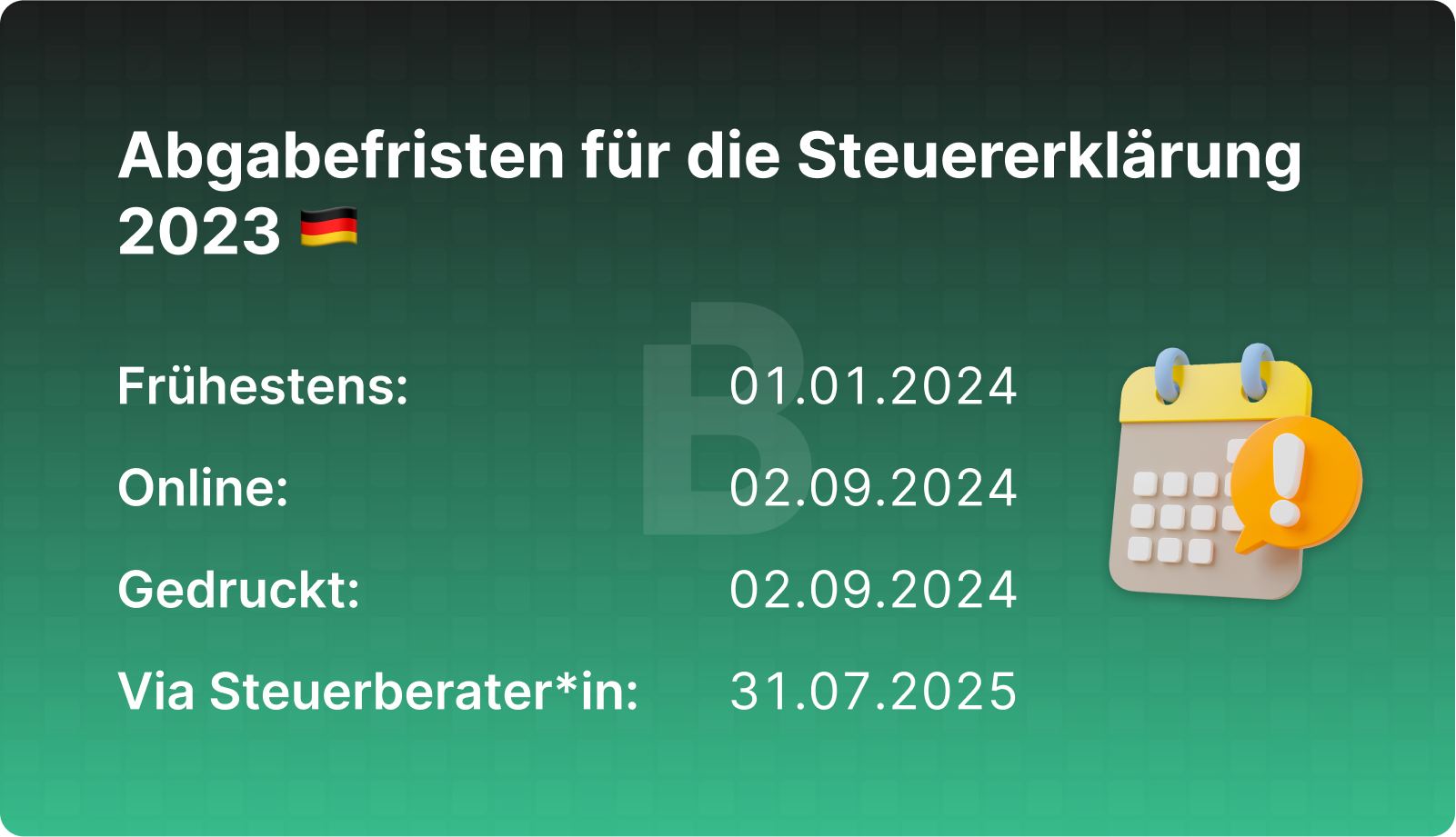 Abgabefrist für die Steuererklärung