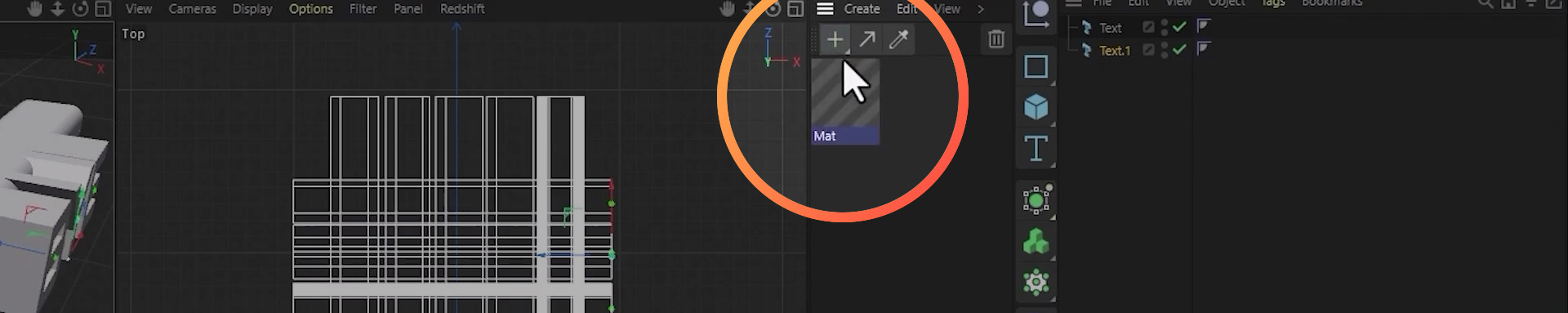 Adding material to 3D text - Cinema 4D