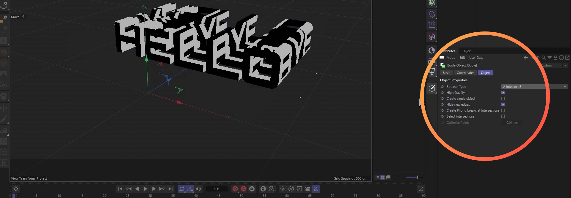 Boolean attributes in Cinema 4D