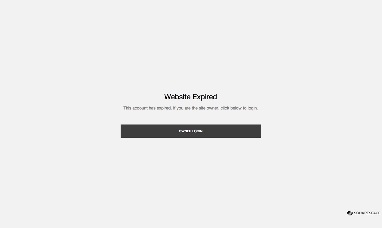 Squarespace website expired