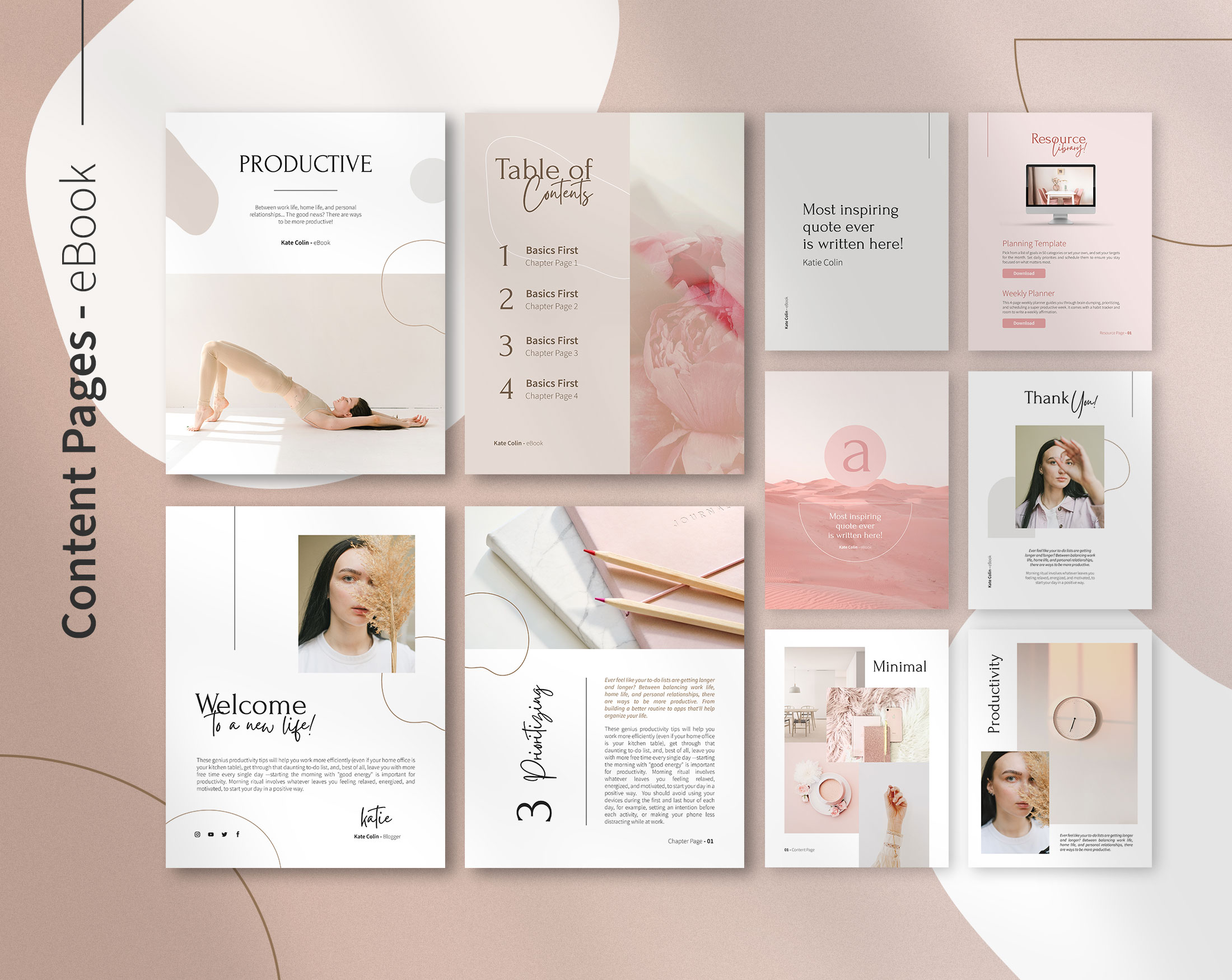 Minimal Lifestyle eBook Template | Digital Products with Reselling ...