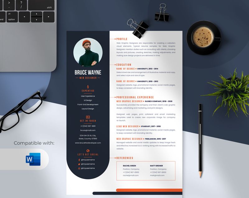 Resume Templates Digital Products - 651cb8754612db05517bd56b Modern Two Colors Resume Template Preview 1 P 800 
