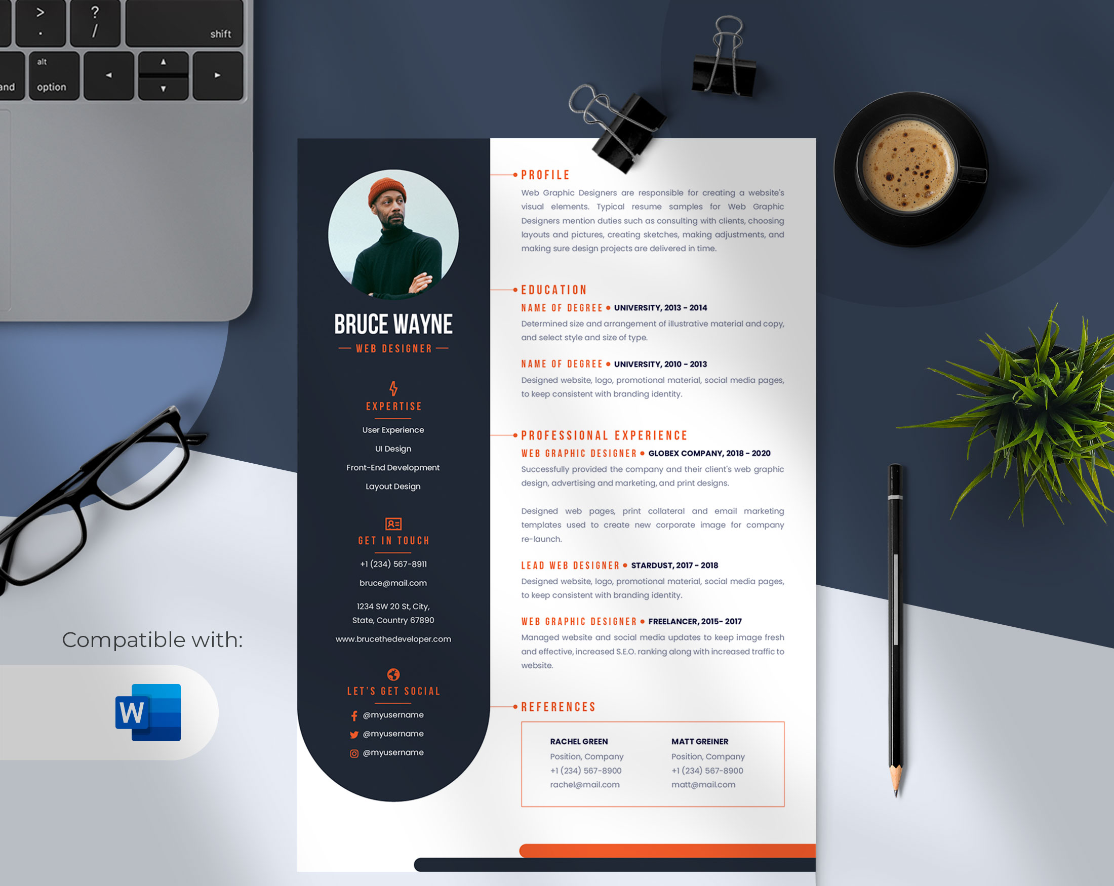Resume Templates Digital Products - 651cb8754612db05517bd56b Modern Two Colors Resume Template Preview 1 