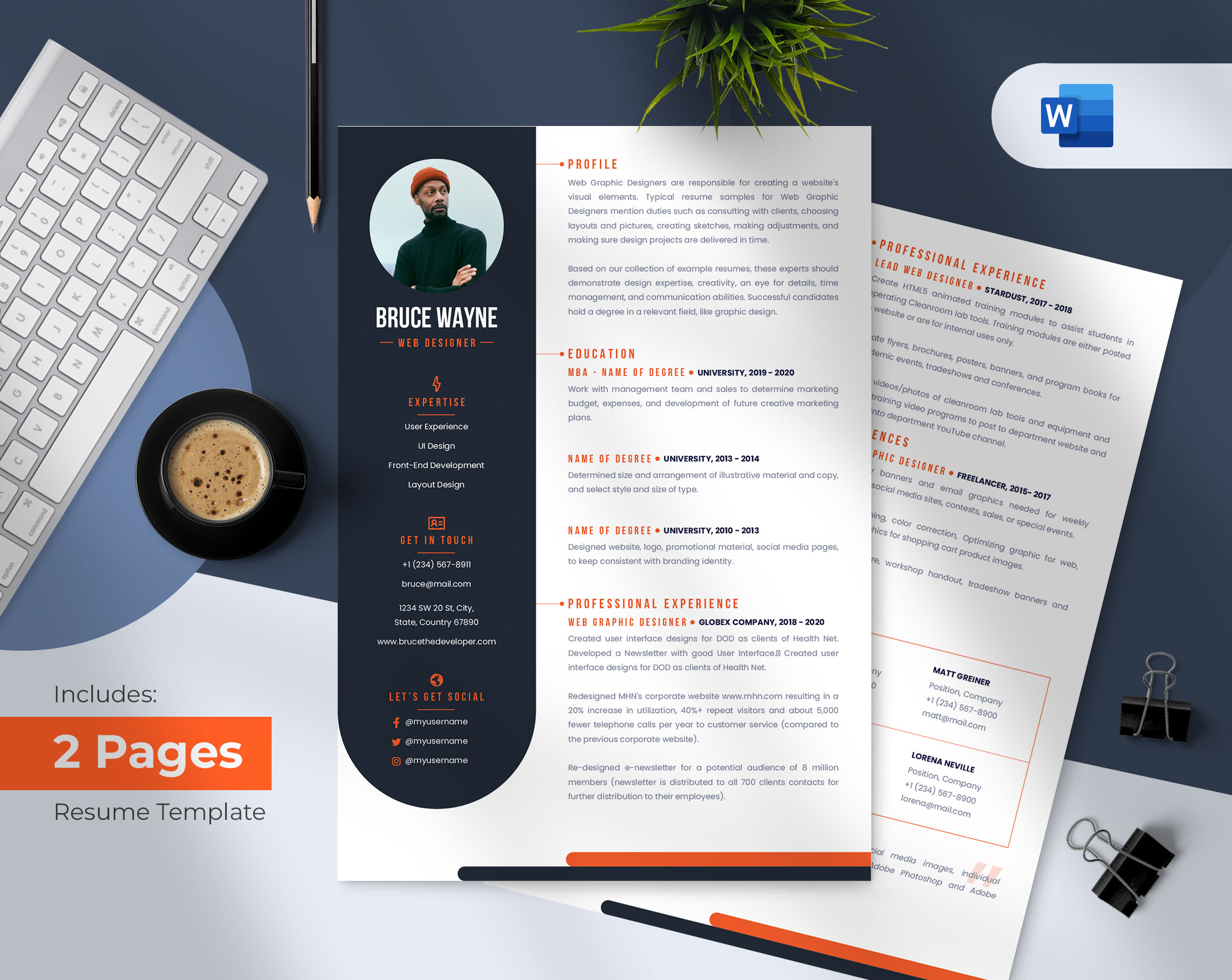 Modern Two Colors Resume Template - 651cb882a61f7baafa40e17d Modern Two Colors Resume Template Preview 2 