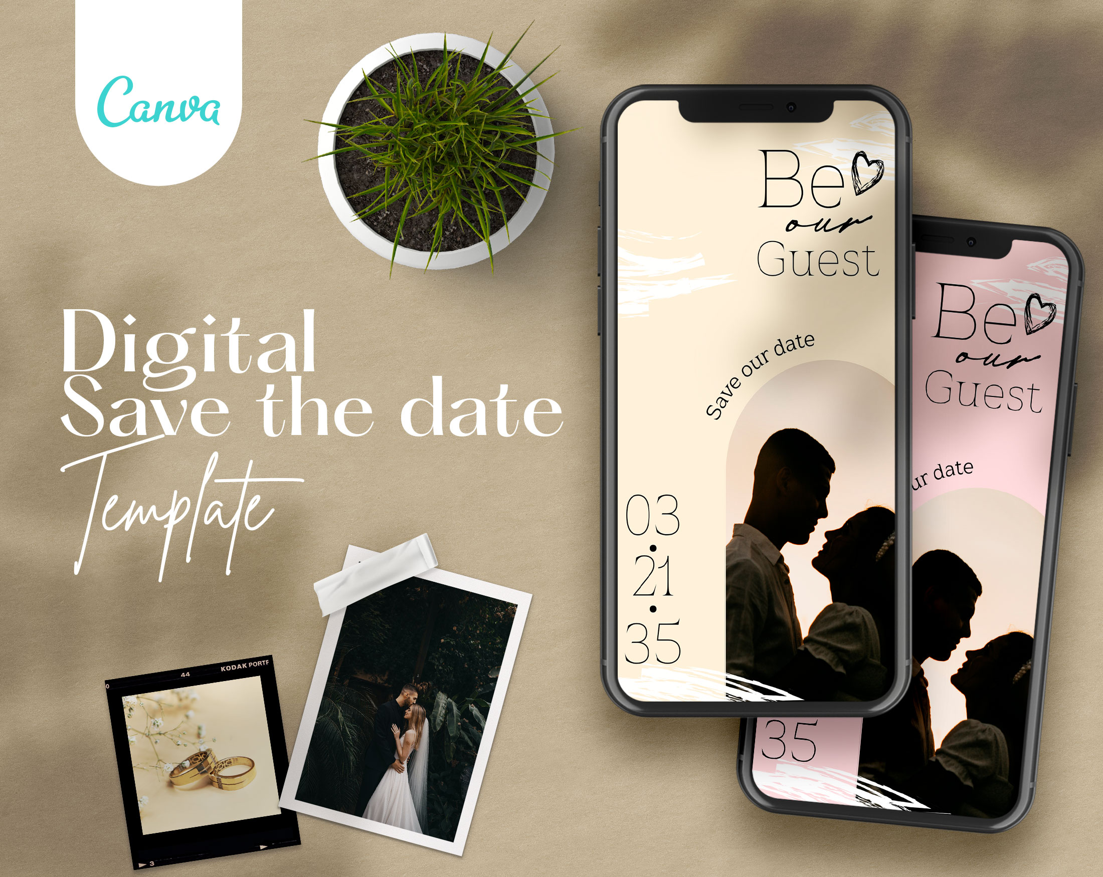 Soft Love Save The Date Template | Digital Products with Reselling ...