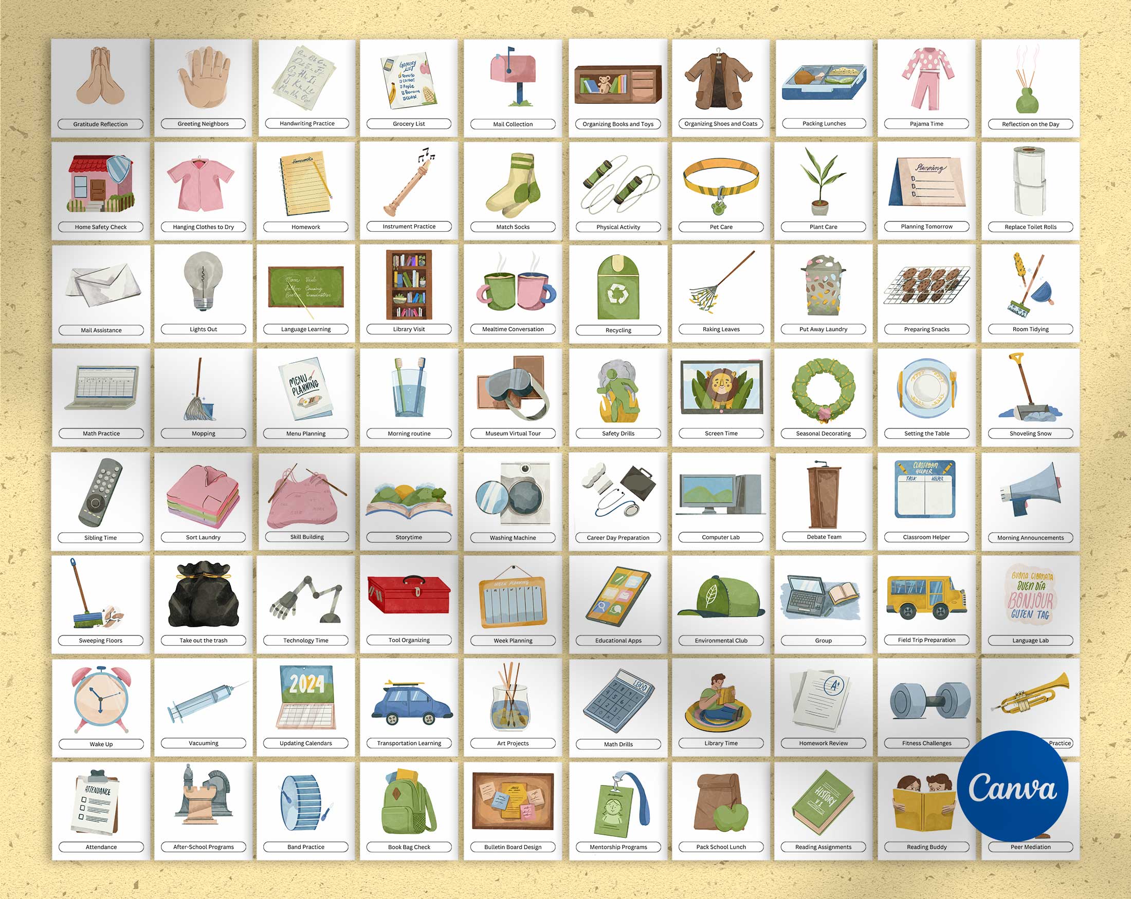 225-customizable-children-s-daily-task-cards-bundle-digital-products