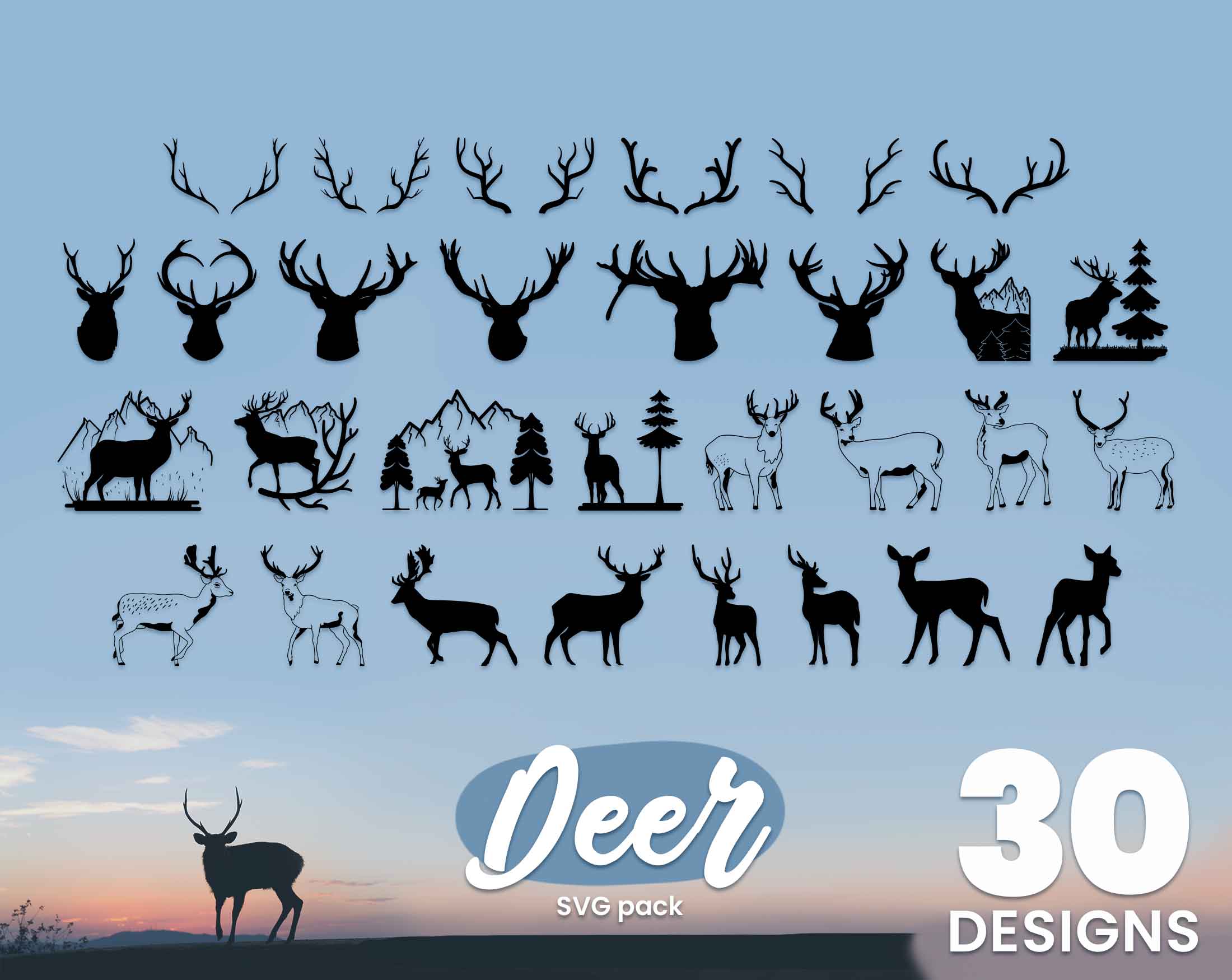 Deer SVG Pack | Digital Products with Reselling Rights (PLR)