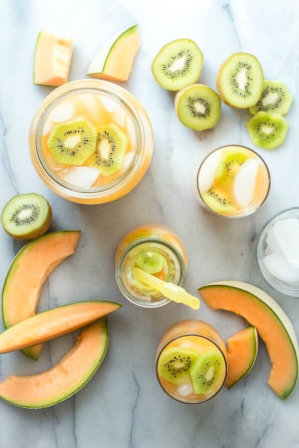 Cantaloupe Melon and Kiwi Agua Fresca Foodness Gracious
