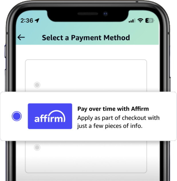 iTK9 pay over time with affirm phone option