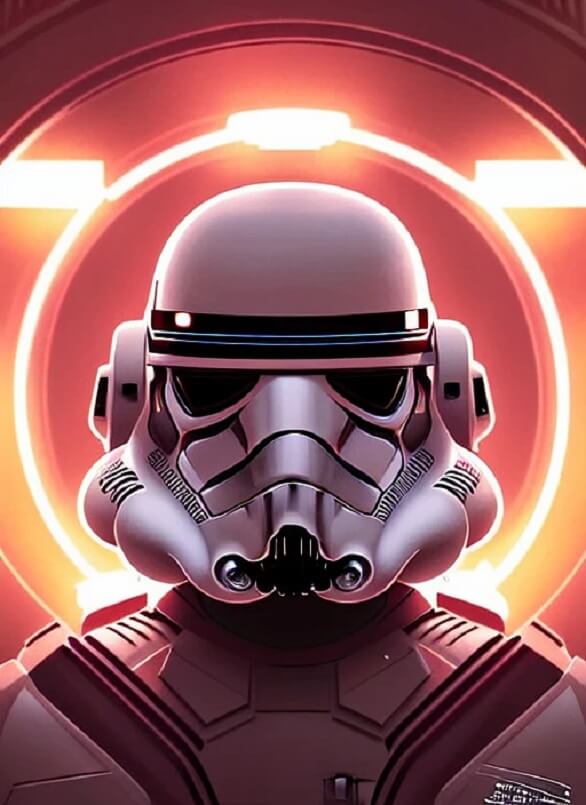 Portrait of strom trooper- AI image of the day on SamurAI