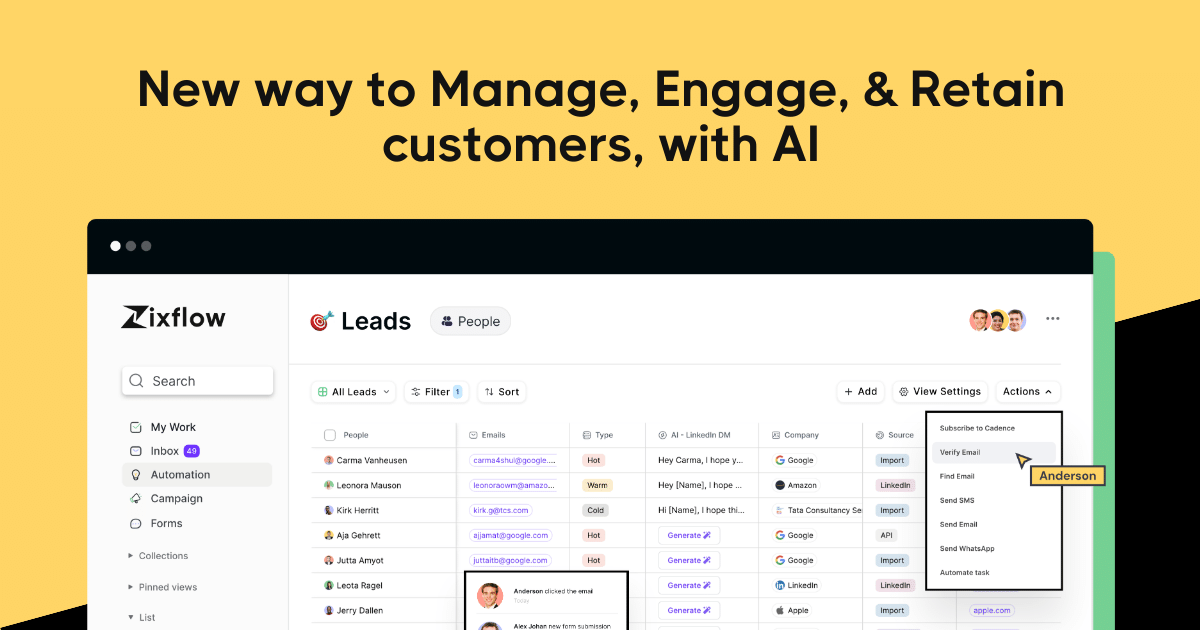 Zixflow – New Way to Manage, Engage, & Retain Customers, with AI