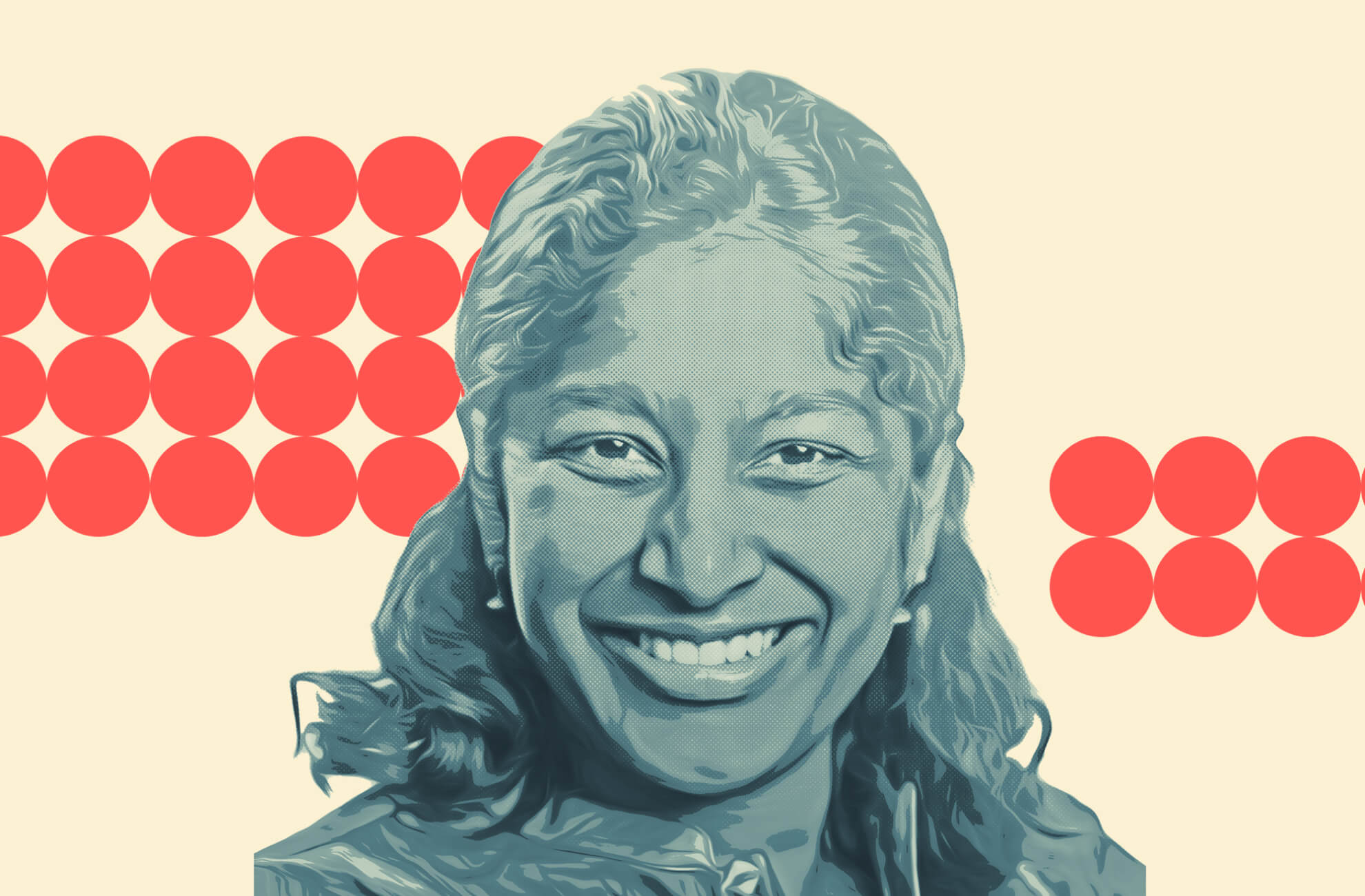 An image of Priya Donti on a pale yellow background