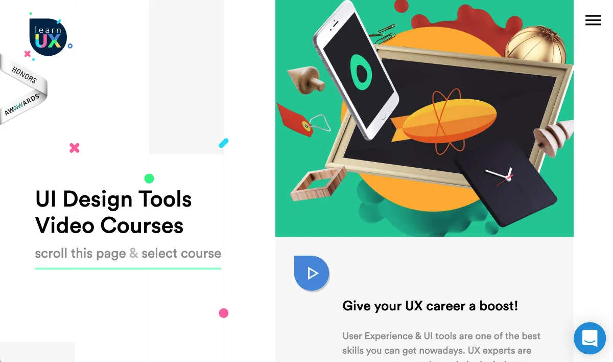 LearnUX offers video courses for online UX design learning