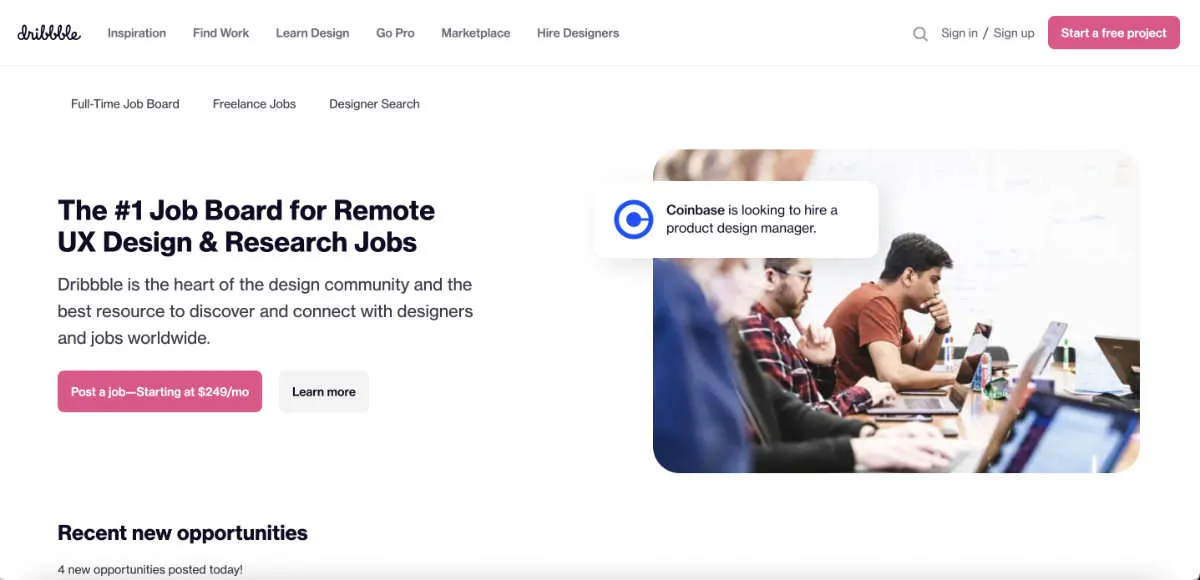 1 Dribbble remote job board