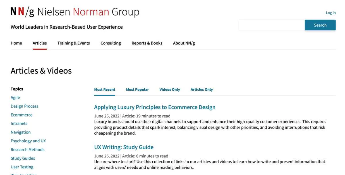 Top UX Blogs - NN Group