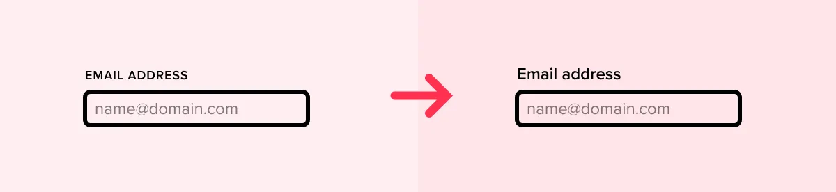 Use sentence case for labels