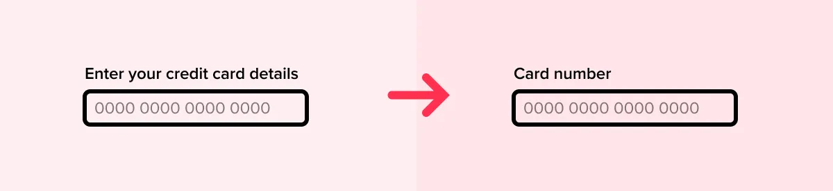 Label each field clearly and concisely