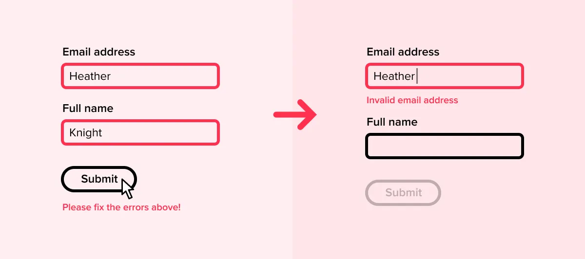 Describe field errors clearly
