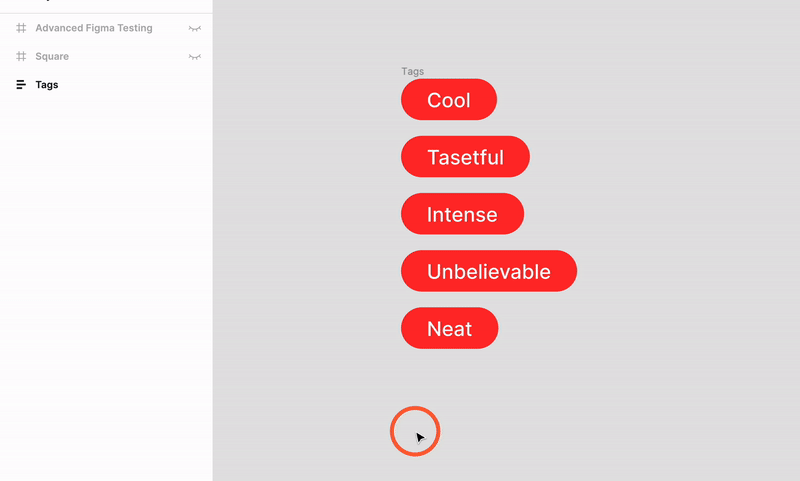 This is a GIF of the Figma keyboard shortcut for moving a selection from child to parent layer. 