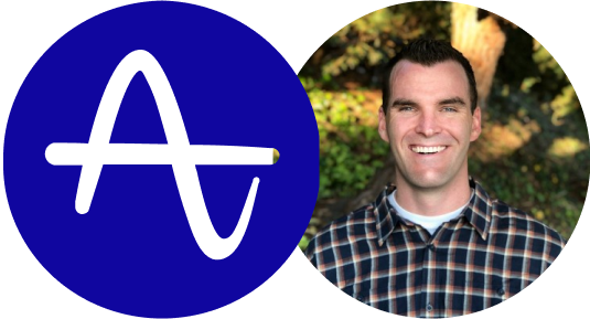 Amplitude Logo next to a headshot of Patrick Thompson