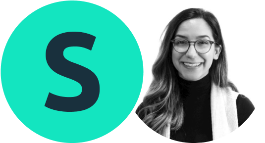 Stytch Logo next to a headshot of Spyri Karasavva