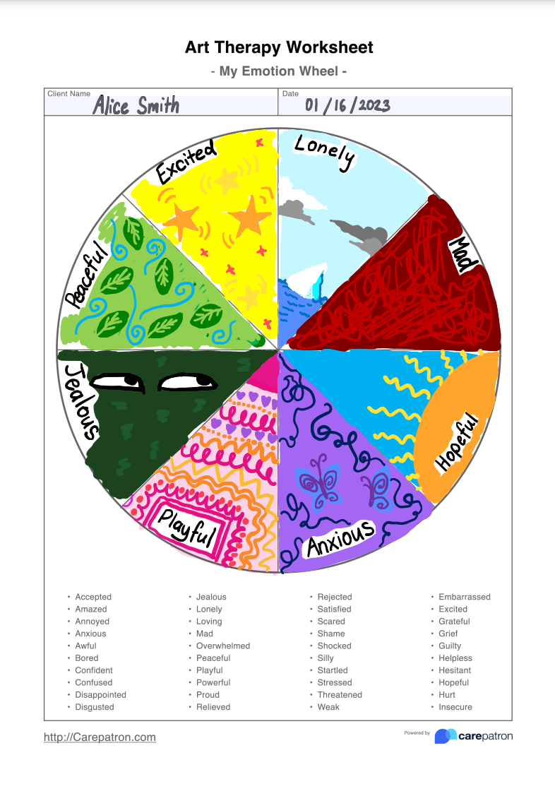 Art Therapy Worksheets & Example | Free PDF Download