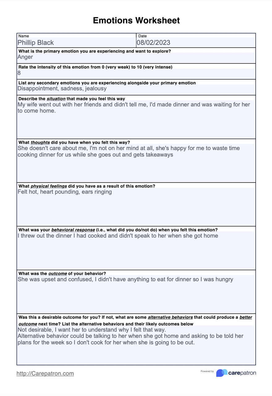 Emotions Worksheet & Example | Free PDF Download emotions-worksheet-example-free-pdf-download
