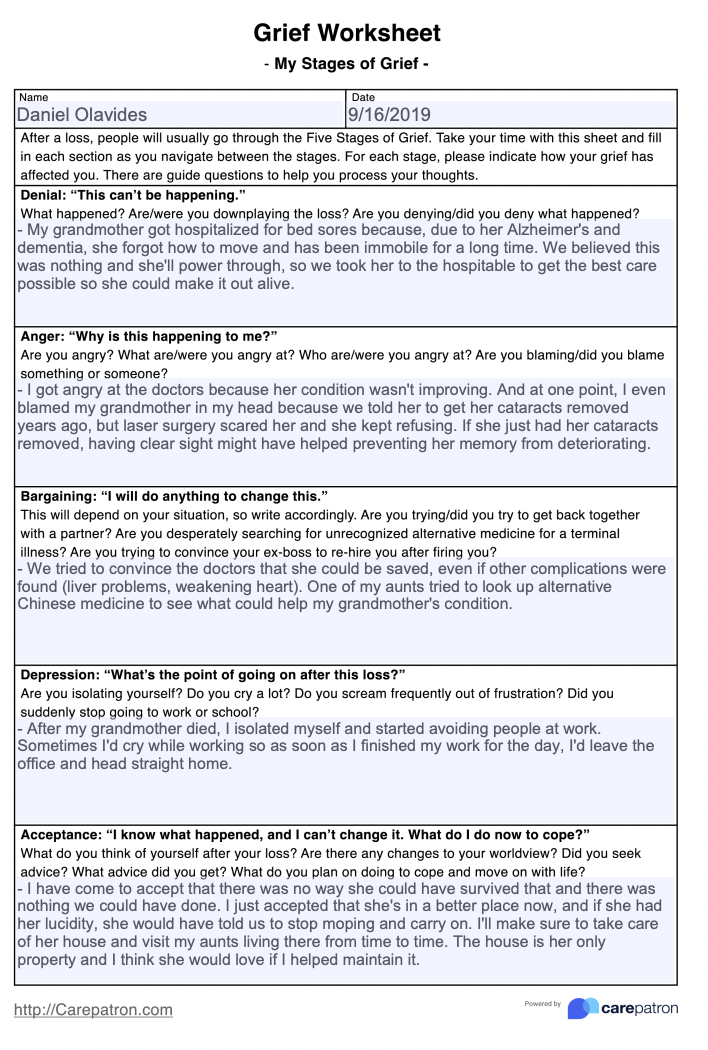 Grief Worksheets & Example | Free PDF Download grief-worksheets-example-free-pdf-download