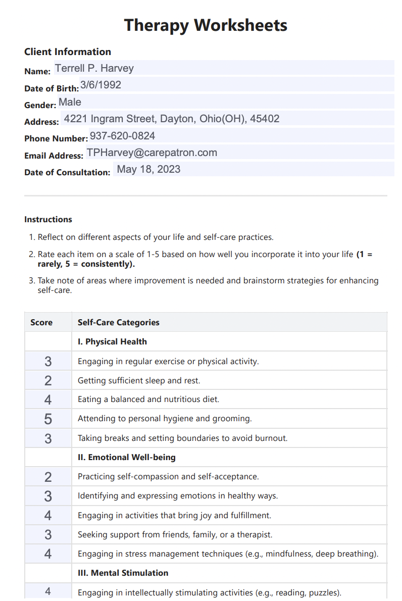 Therapy Worksheet & Example | Free PDF Download therapy-worksheet-example-free-pdf-download