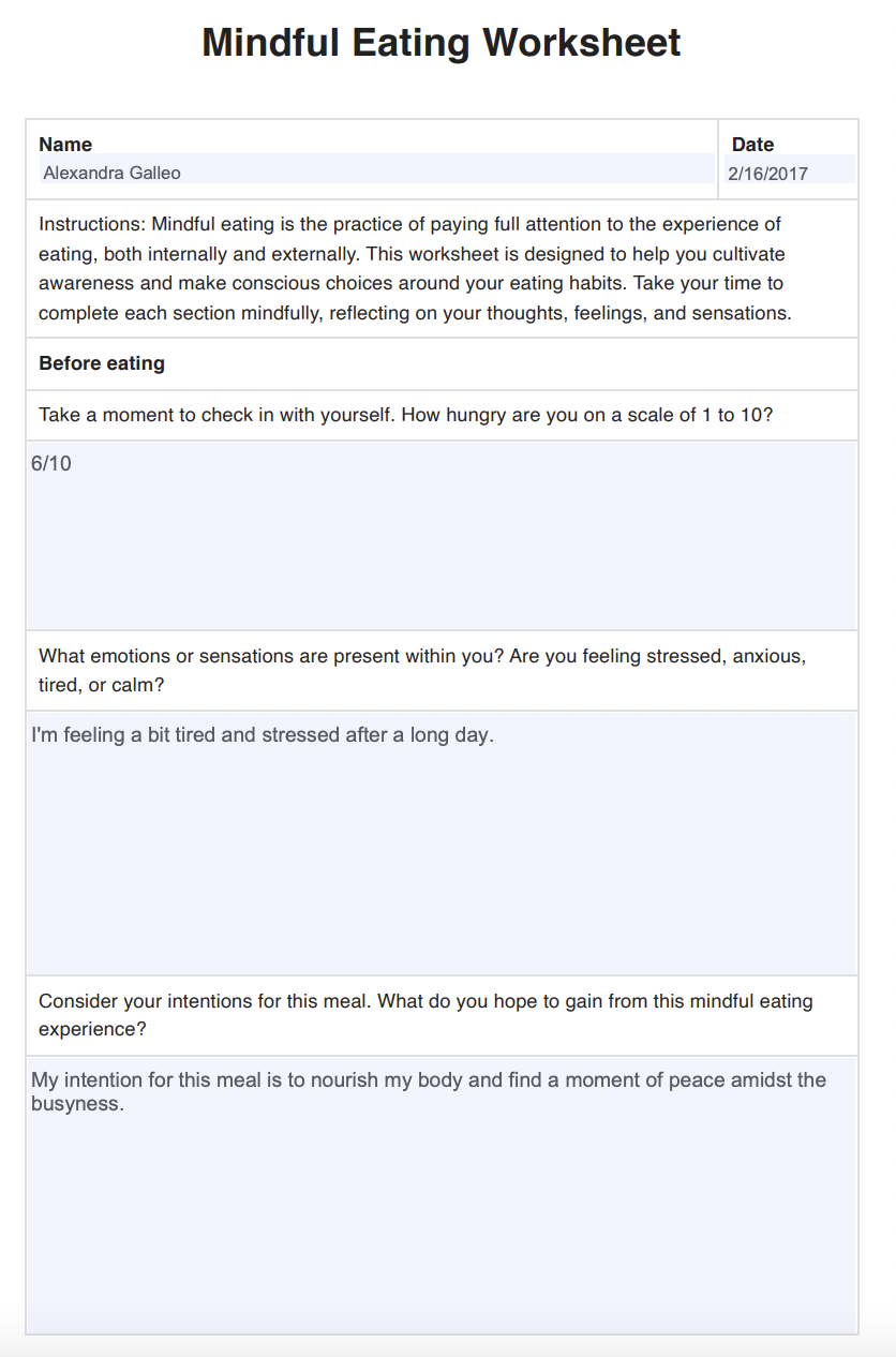 Mindful Eating Worksheet & Example | Free PDF Download mindful-eating-worksheet-example-free-pdf-download