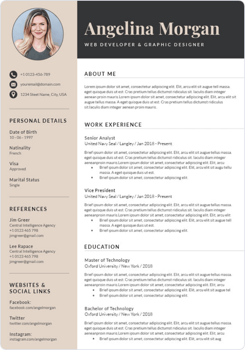 Moderni Malli CV Pohja Moderni Malli CV Pohja