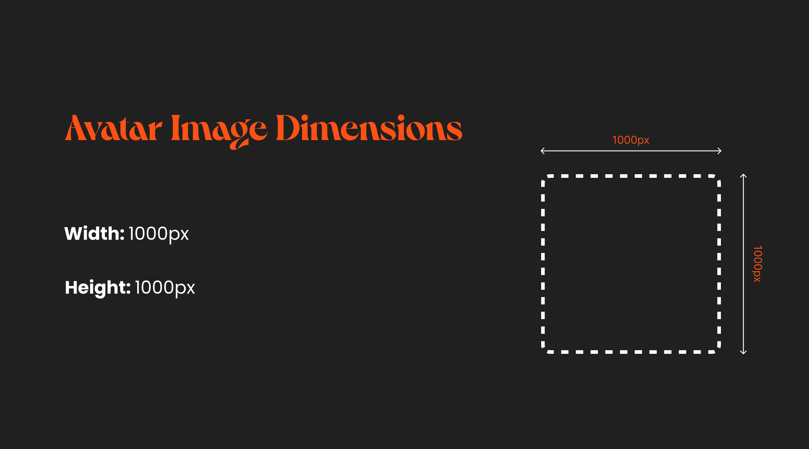 Avatar Image Dimensions: Width: 1000px, Height: 1000px. A clear, professional avatar is key.