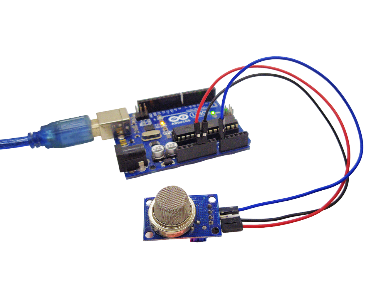 Voltaat Learn - Detect smoke and air quality using MQ-135 Sensor