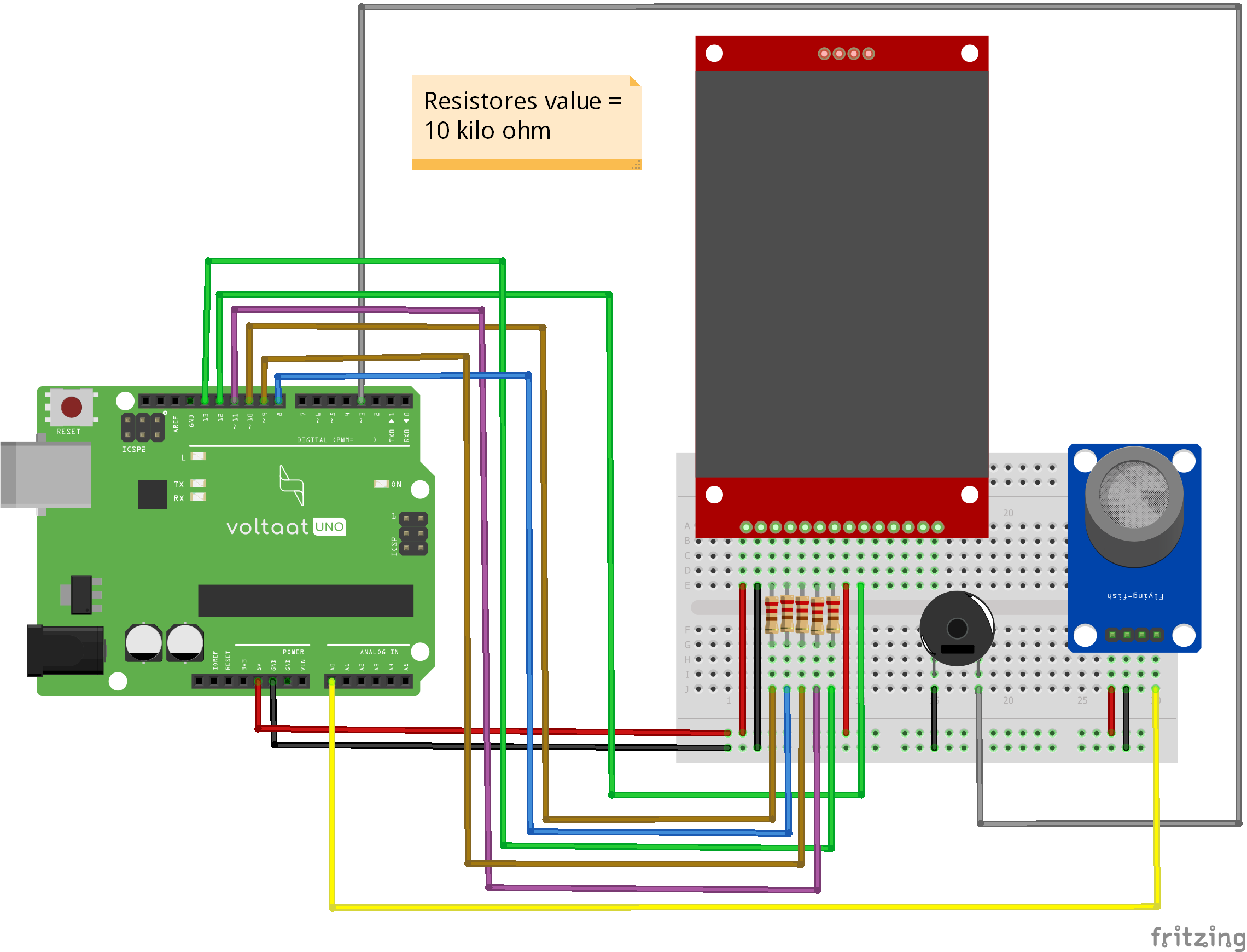 Voltaat Learn - Measure the LPG gas concentration using the Arduino