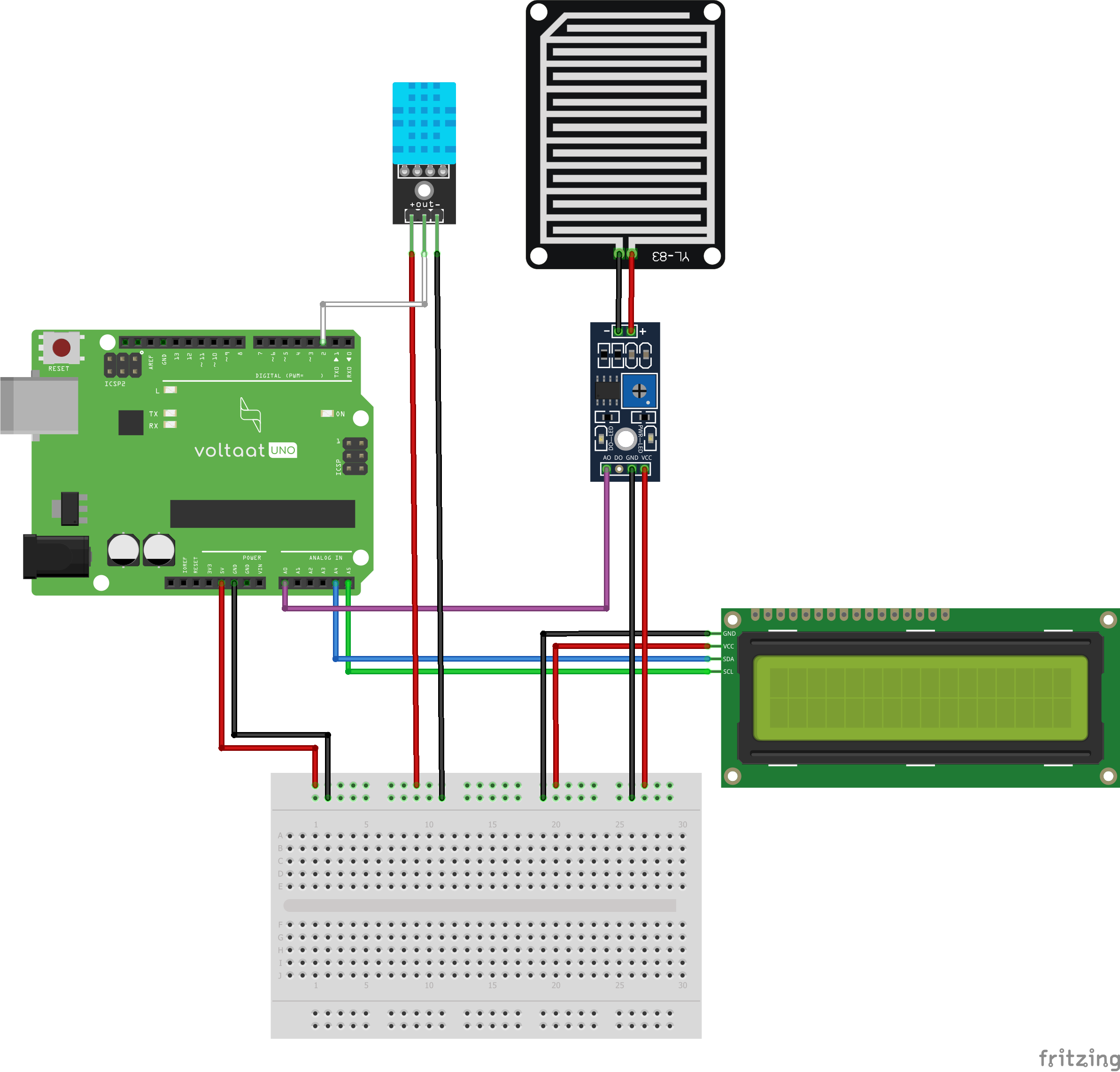 Voltaat Learn - Simple Weather Station with LCD Display