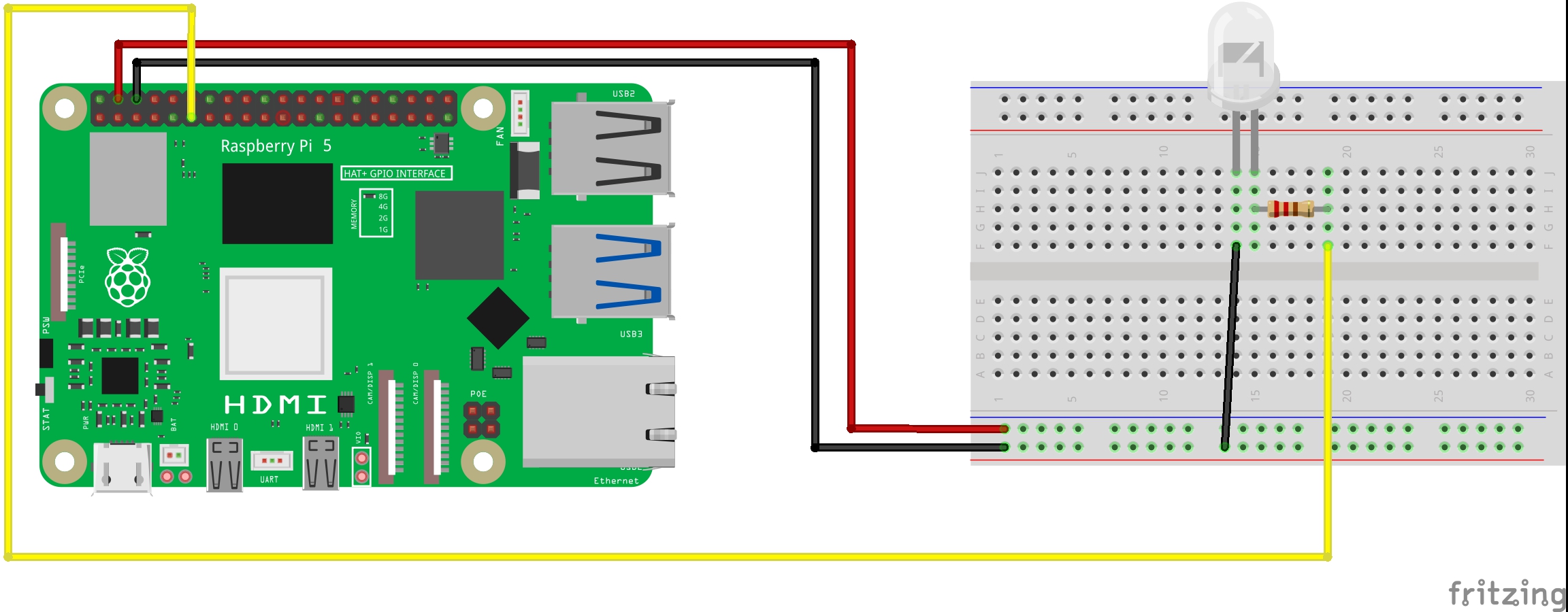 Voltaat Learn - Blinking led with raspberry pi 5!