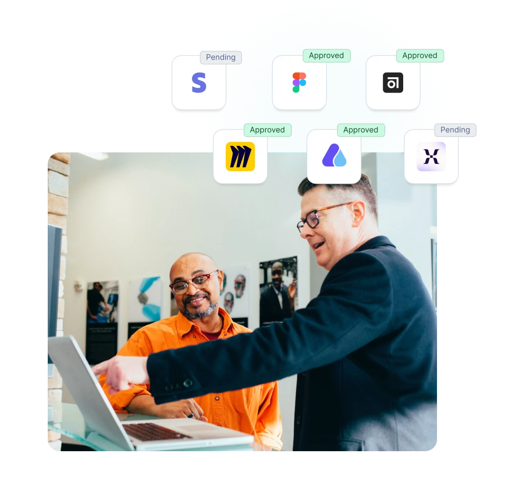 Person managing renewals in a laptop