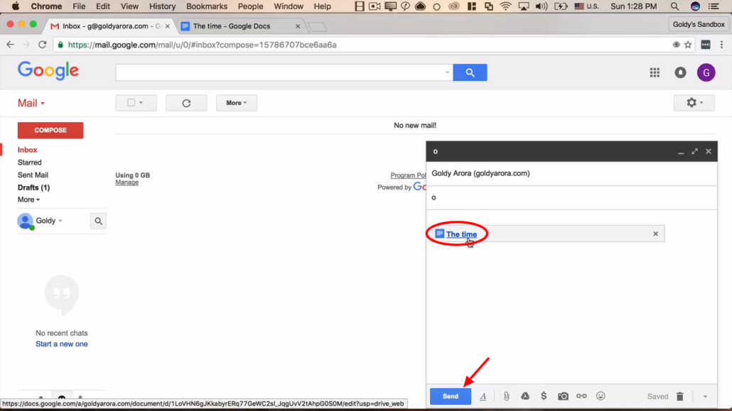 you can now send message in gmail