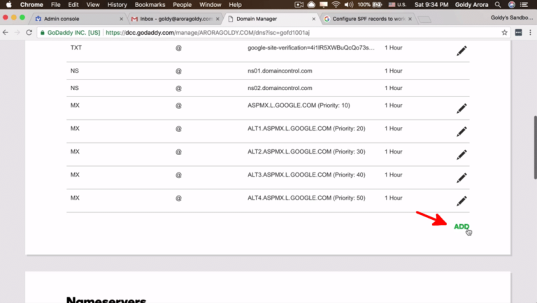 click add godaddy