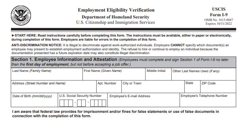 New version of Form I-9 now available