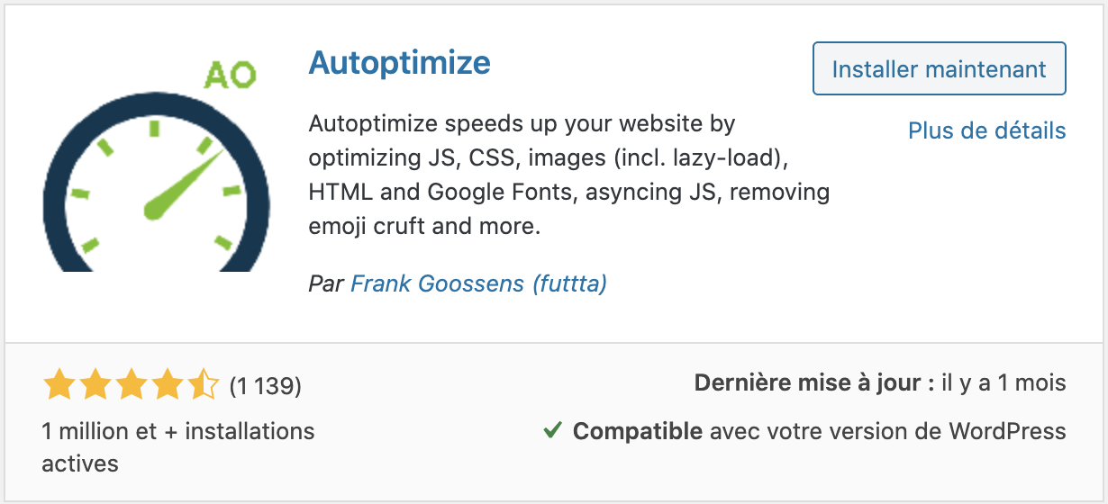 Plugin Wordpress Autoptimize