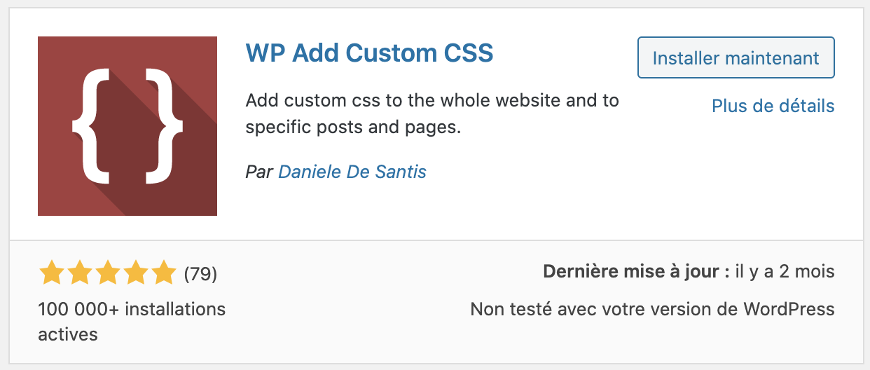 Plugin Wordpress WP Add Custom CSS