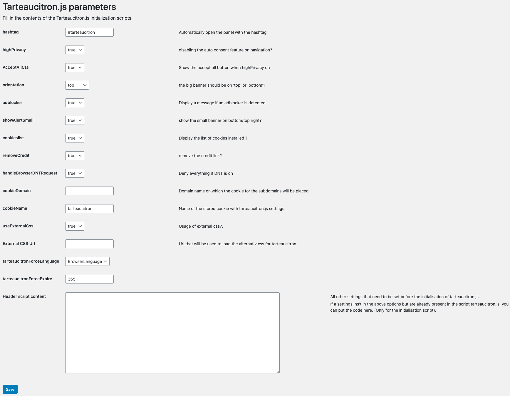 Plugin Wordpress Tarte au citron