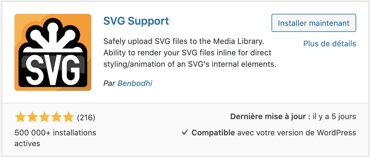 Plugin Wordpress SVG Support