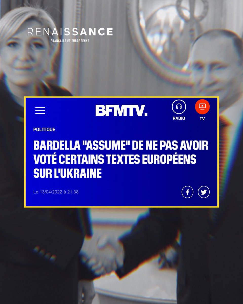 Au Parlement européen, le RN a quasiment systématiquement refusé de voter pour ce qui peut aider financièrement ou militairement l’Ukraine.
Il s’est toujours opposé aux sanctions contre la Russie.