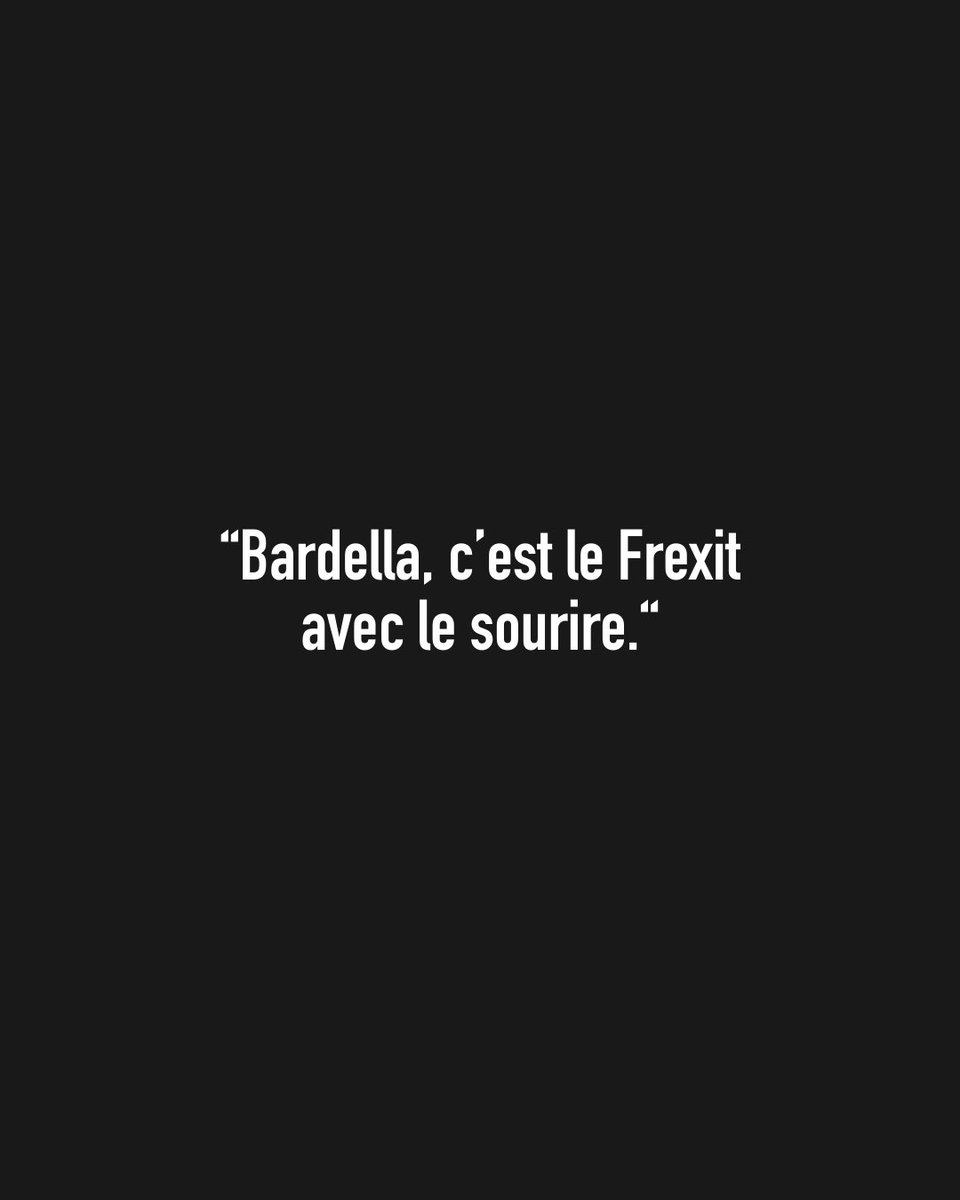@steph_sejourne « L’offre politique du RN me fait plus peur que la personnalité de la tête de liste.
La sortie des traités, la fin de la politique agricole commune, leur historique avec la Russie, le risque d'une Europe bloquée, ingouvernable.
Bardella, c'est le Frexit avec le sourire. »… https://t.co/E0bNPRJT05